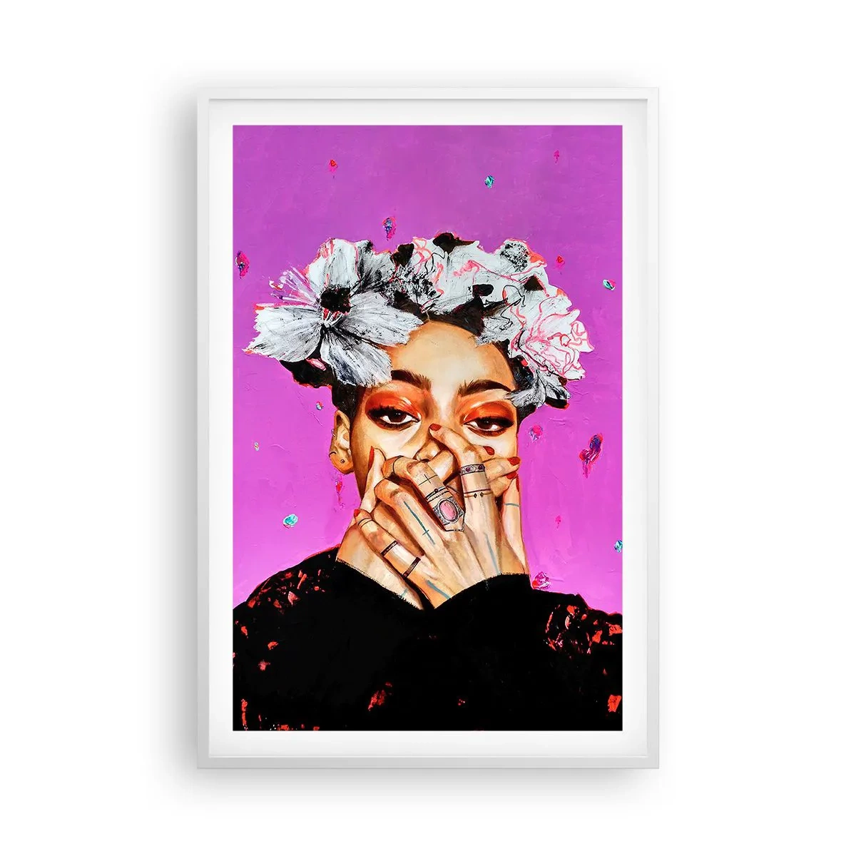 Poster in white frmae - A Bit Crazy - 61x91 cm