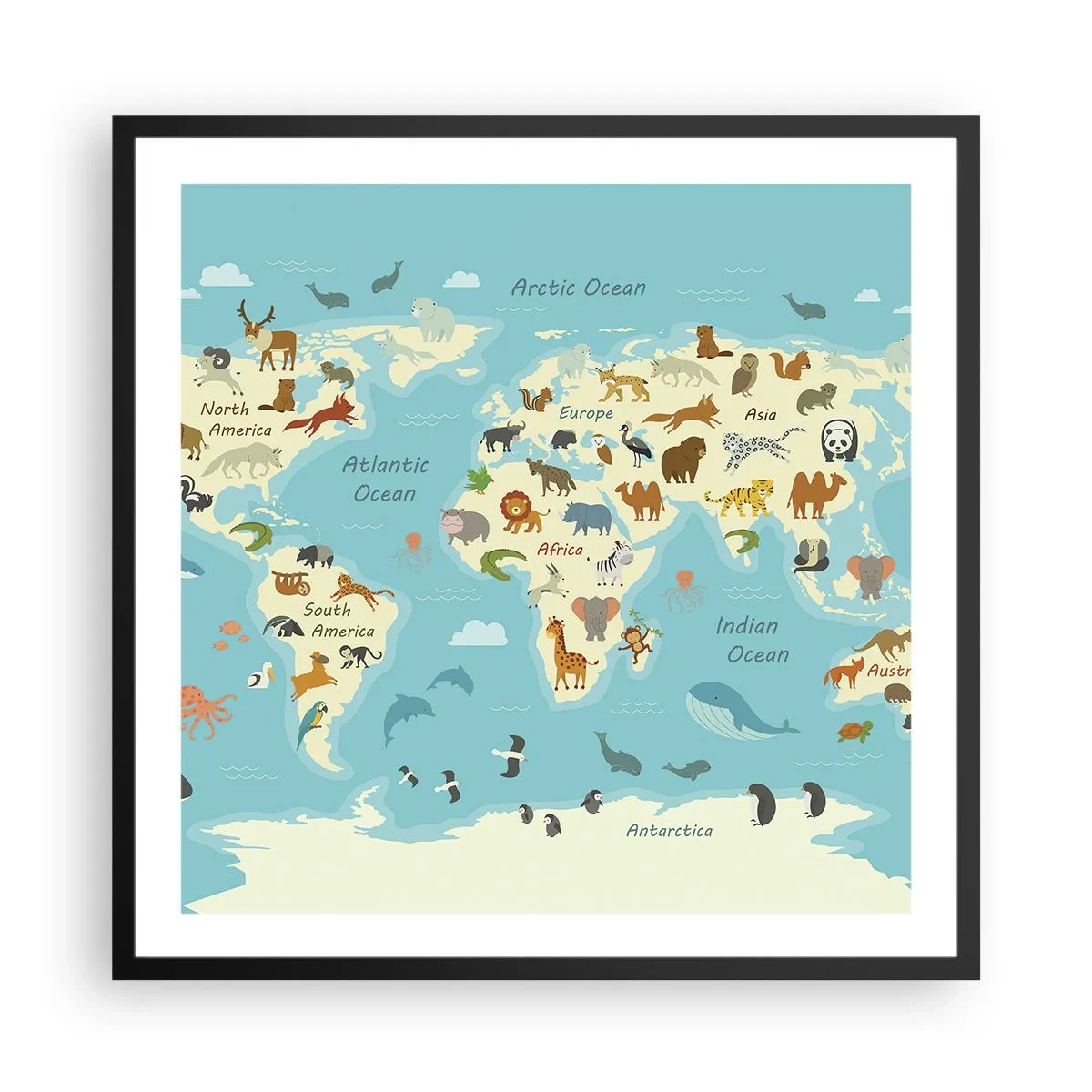 Poster in black frame - Good Neighbours - 60x60 cm
