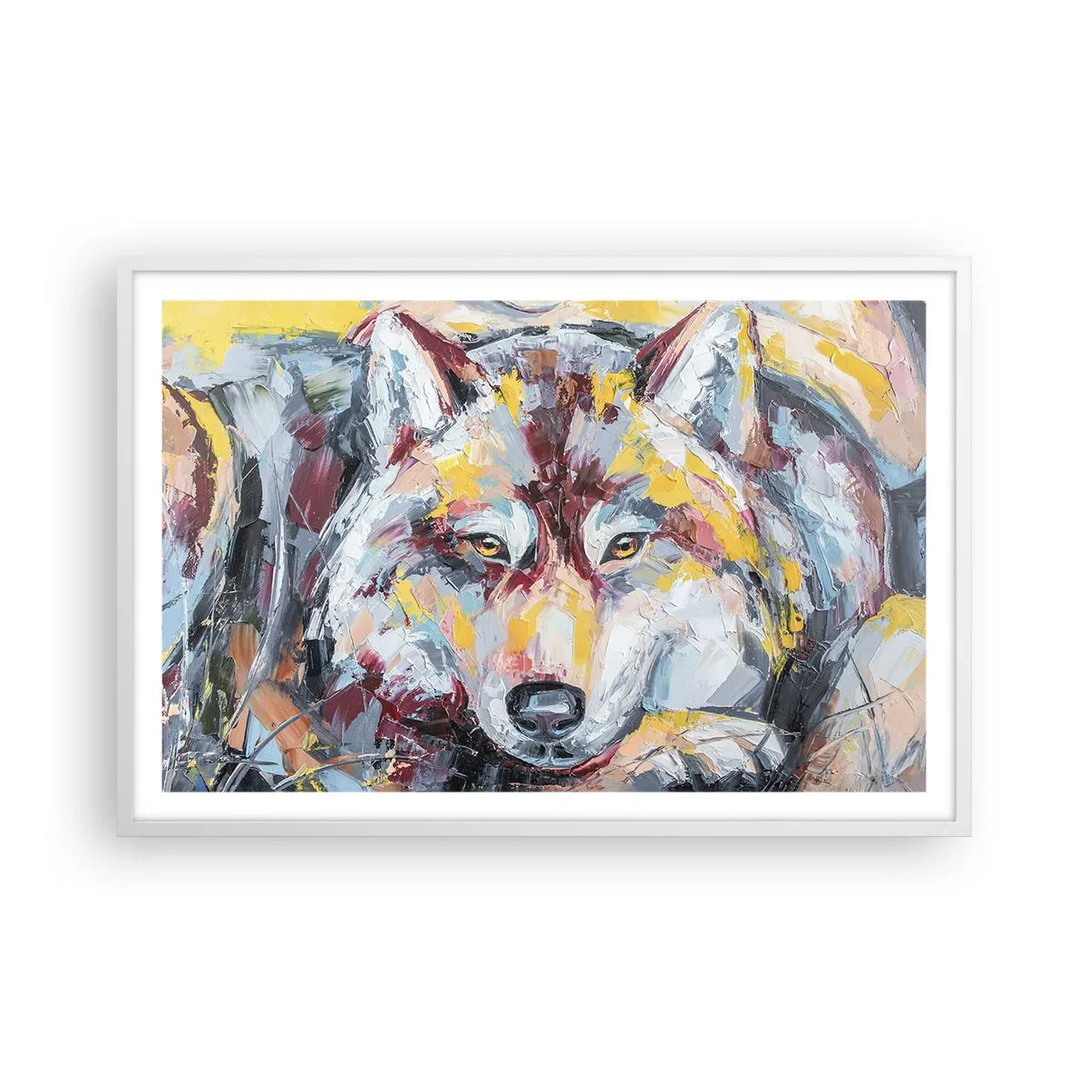 Poster in white frmae - Wolf Eyes - 91x61 cm