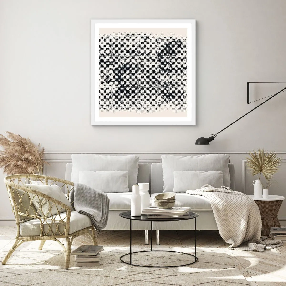 Poster in white frmae - Foggy Composition - 30x30 cm