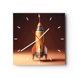 Wall clock - Clock on glass - It Starts with a Dream - 30x30 cm