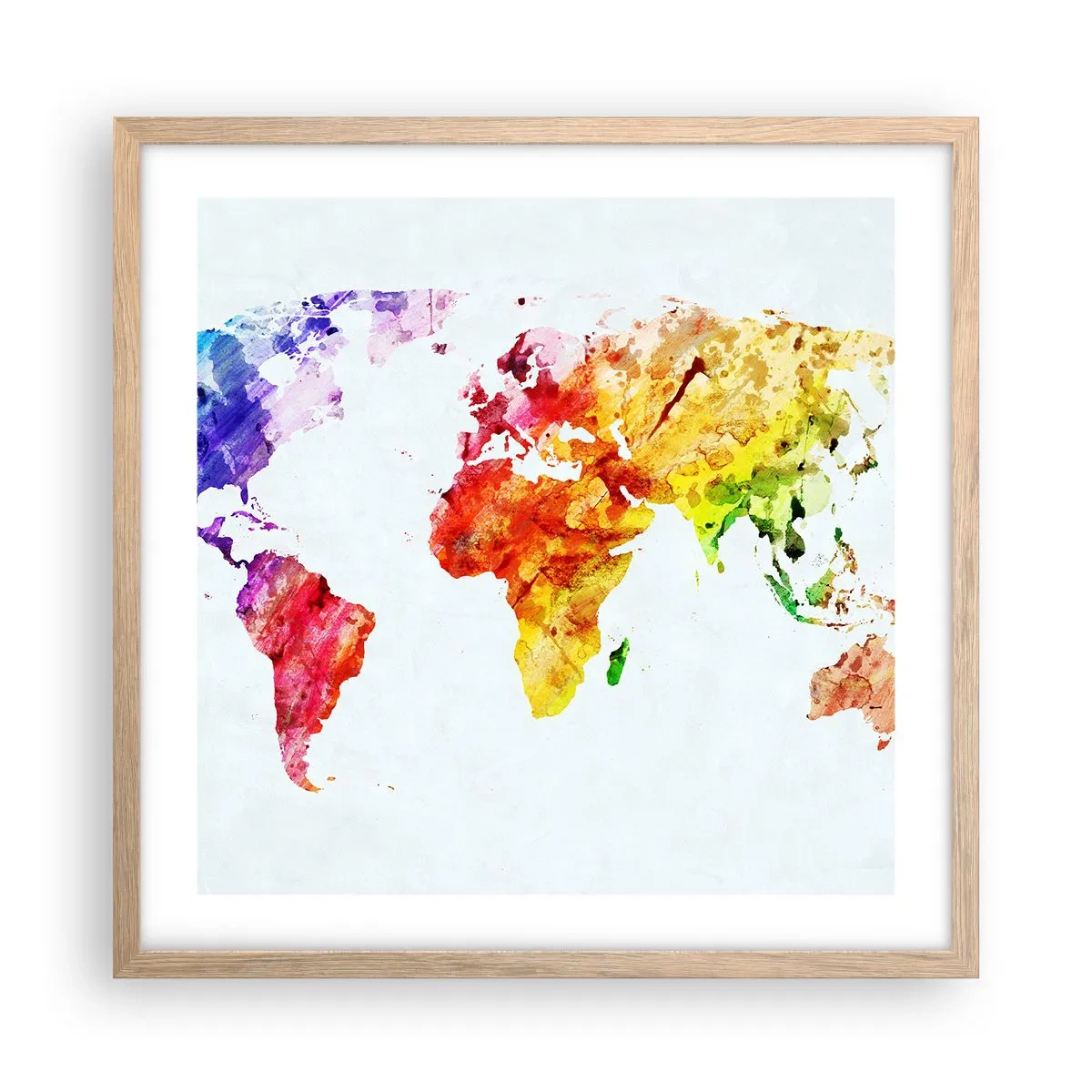 Poster in light oak frame - All Colours of Light - 50x50 cm