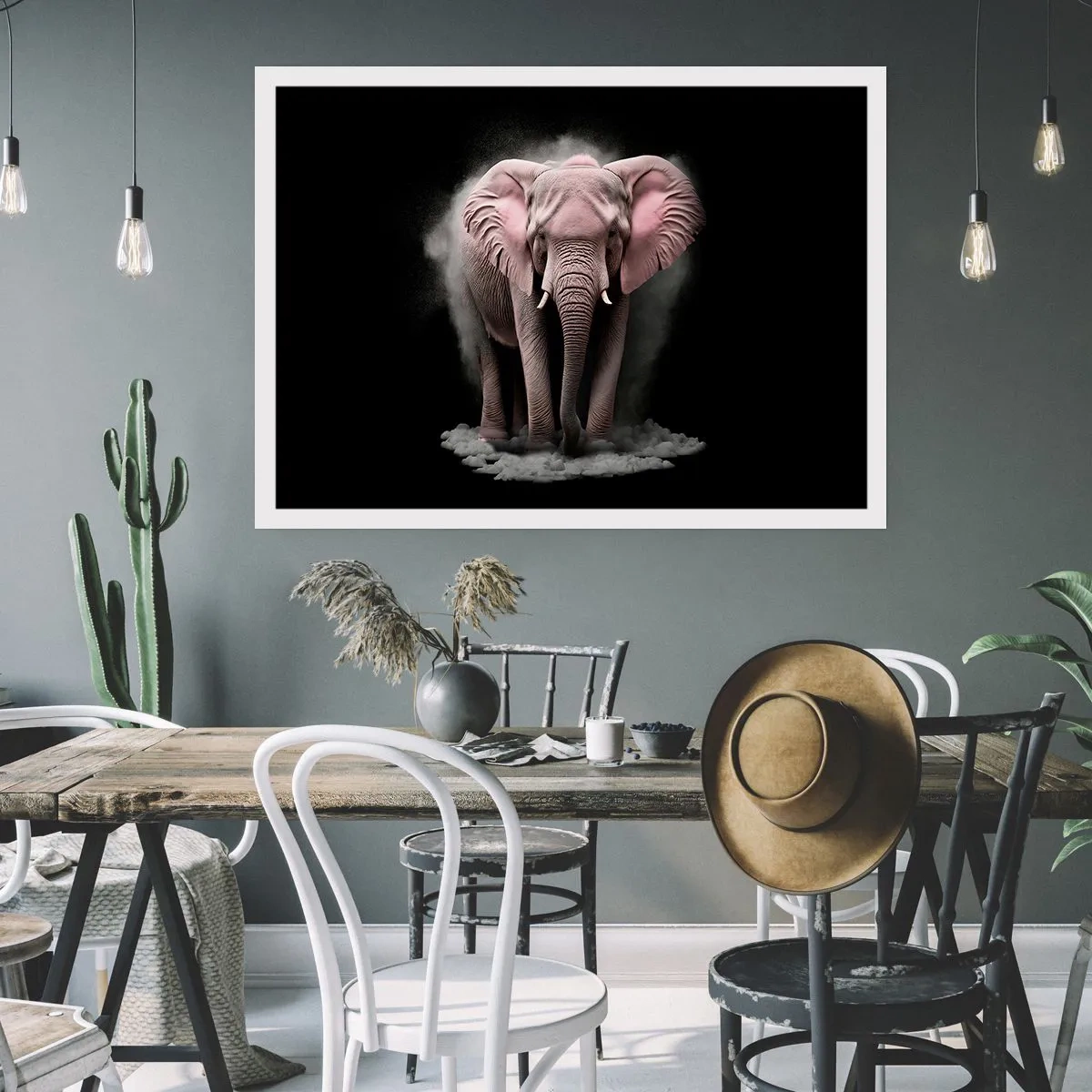 Poster - Don't Think About a Pink Elephant! - 50x40 cm