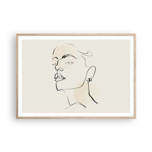 Poster in light oak frame - Proud Look - 100x70 cm