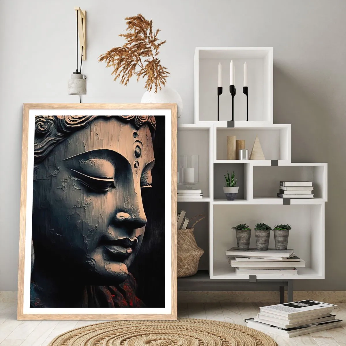 Poster in light oak frame - In Harmony with the World - 70x100 cm