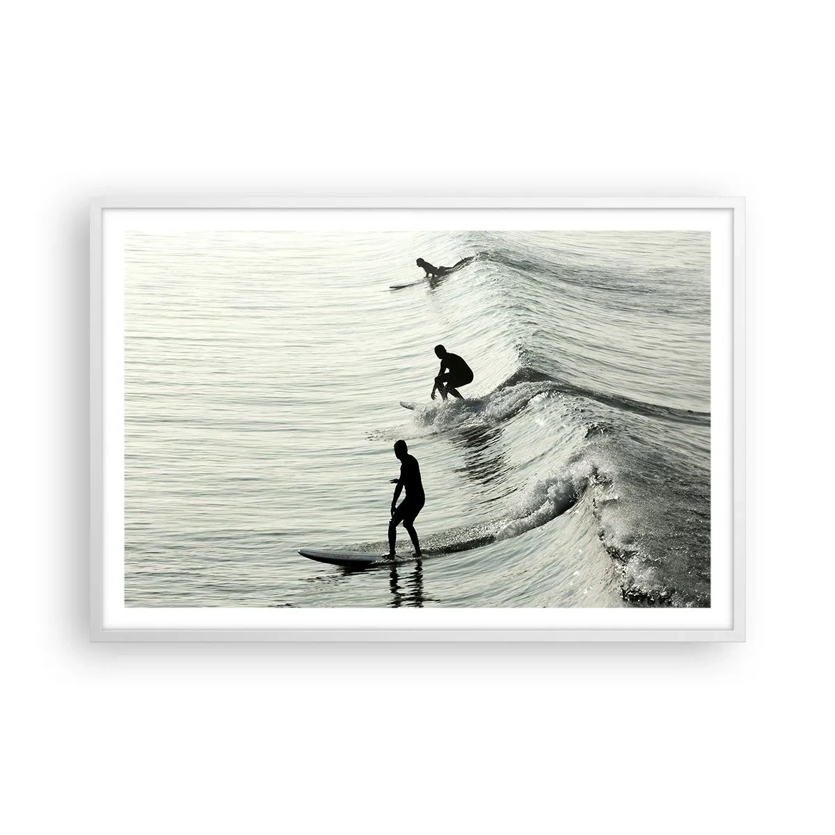 Poster in white frmae - Meeting the Wave - 91x61 cm
