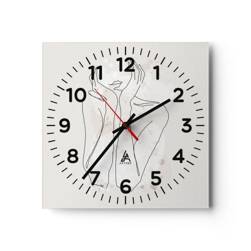 Wall clock - Clock on glass - Dreamful Moment - 40x40 cm