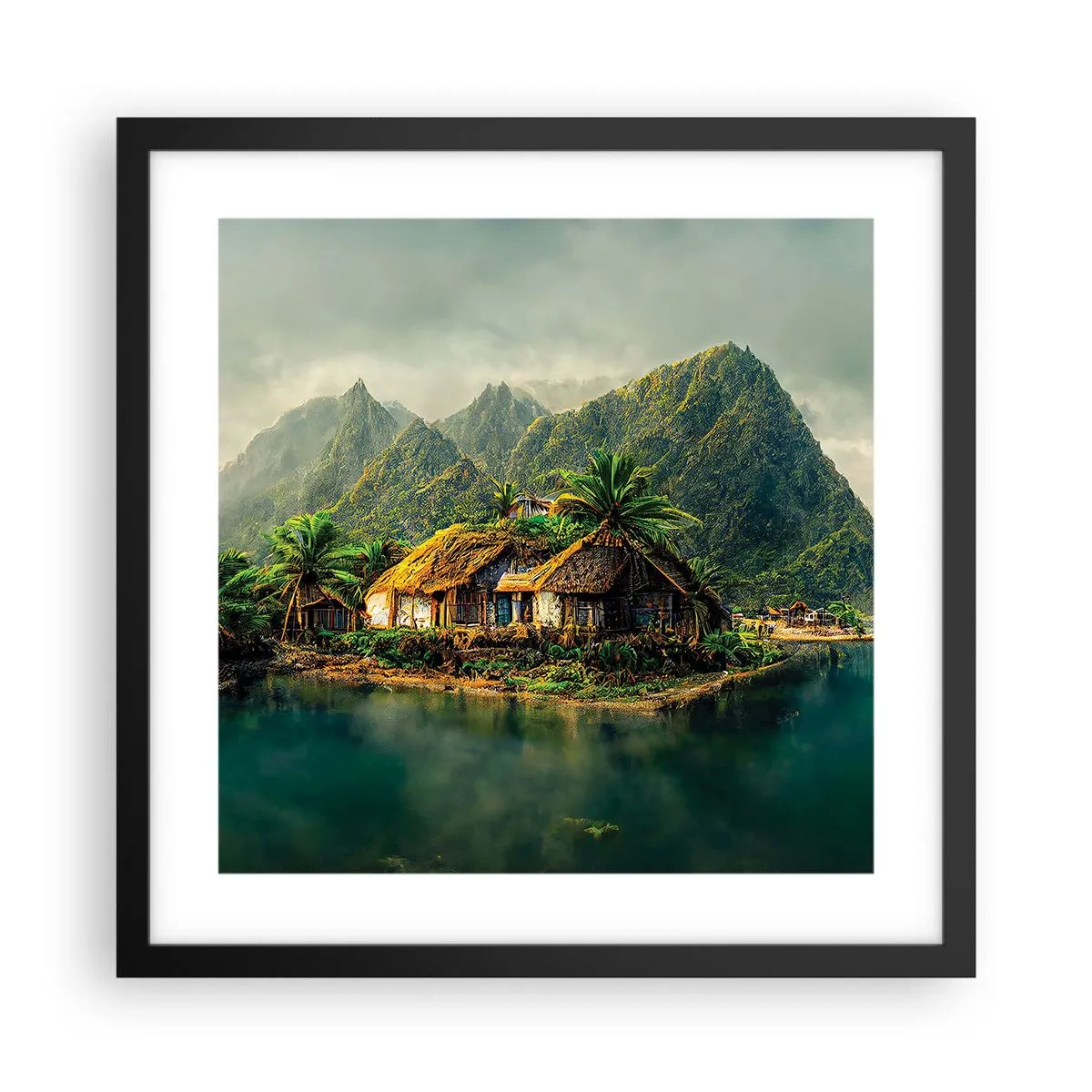 Poster in black frame - Tropical Paradise - 40x40 cm
