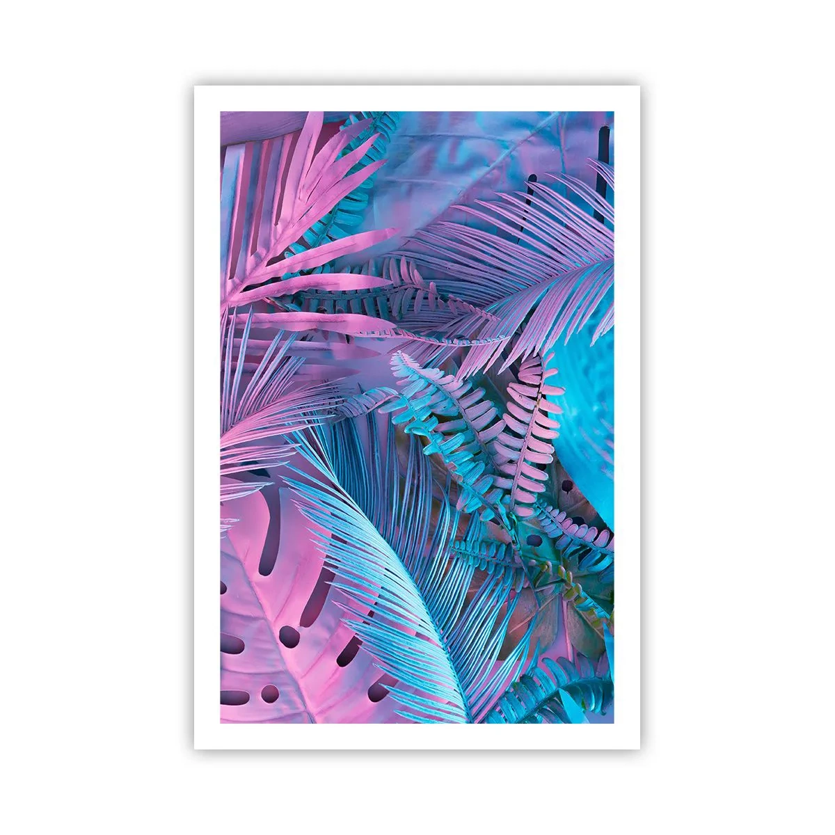 Poster - Tropics in Pink and Blue - 61x91 cm