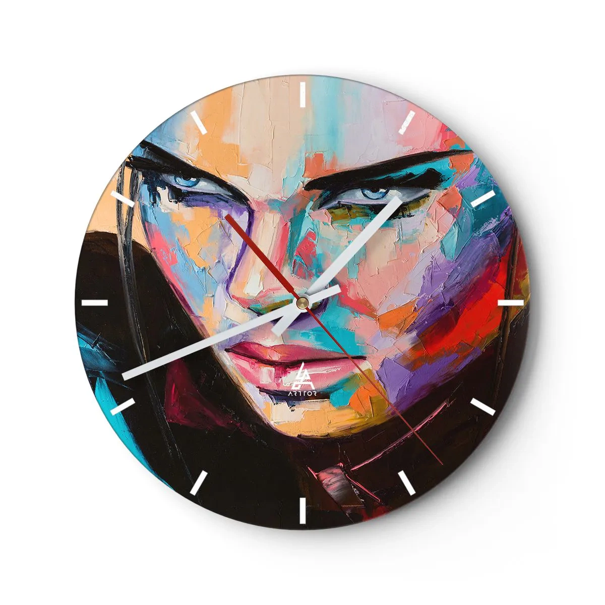 Wall clock - Clock on glass - Wild at Heart - 40x40 cm