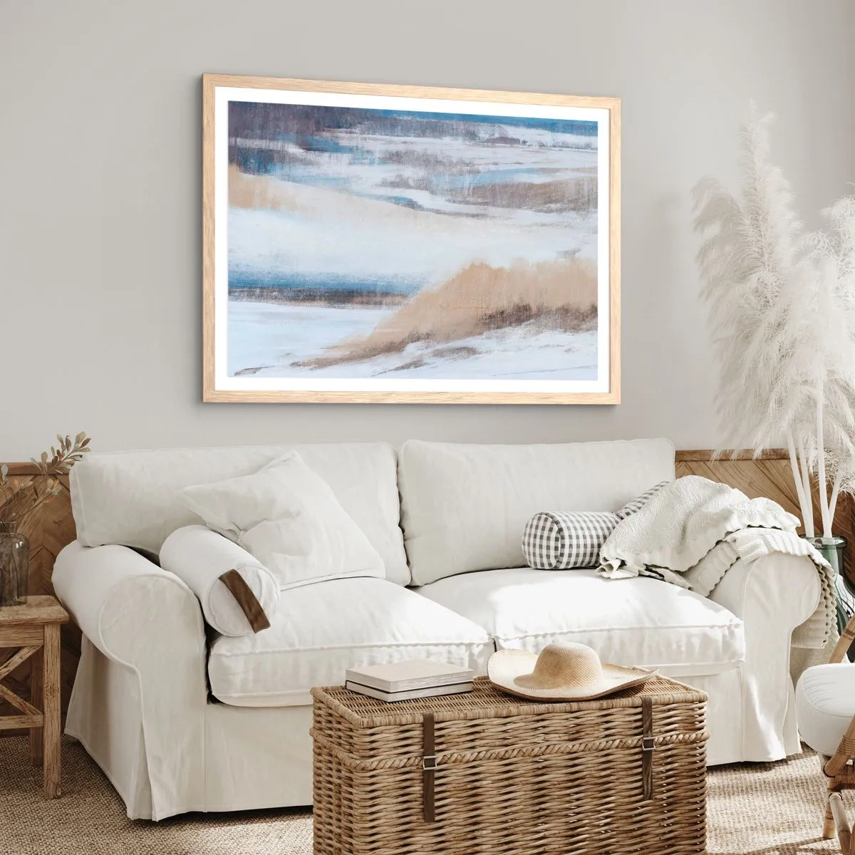 Poster in light oak frame - Winter Composition - 70x50 cm