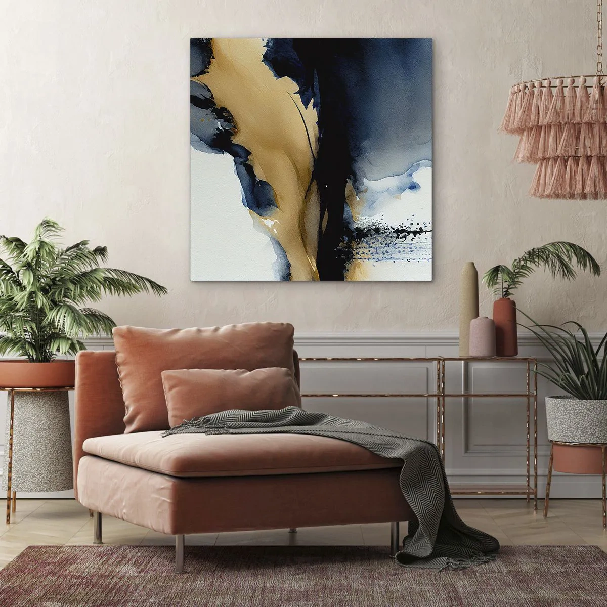 Canvas picture - Behind the Curtain - 50x50 cm