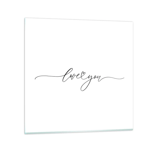 Glass picture - Black on White - 40x40 cm