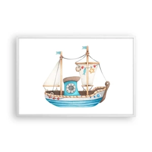 Poster in white frmae - Ahoy, Adventure! - 91x61 cm