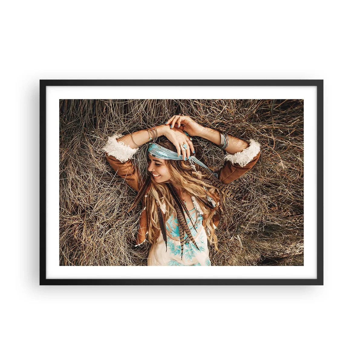 Poster in black frame - On the Way to the Summer of Love - 70x50 cm