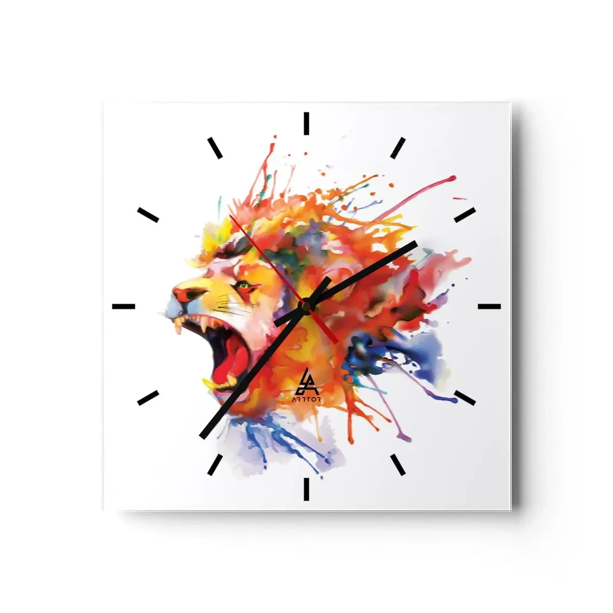 Wall clock - Clock on glass - Explosion of Wrath - 40x40 cm