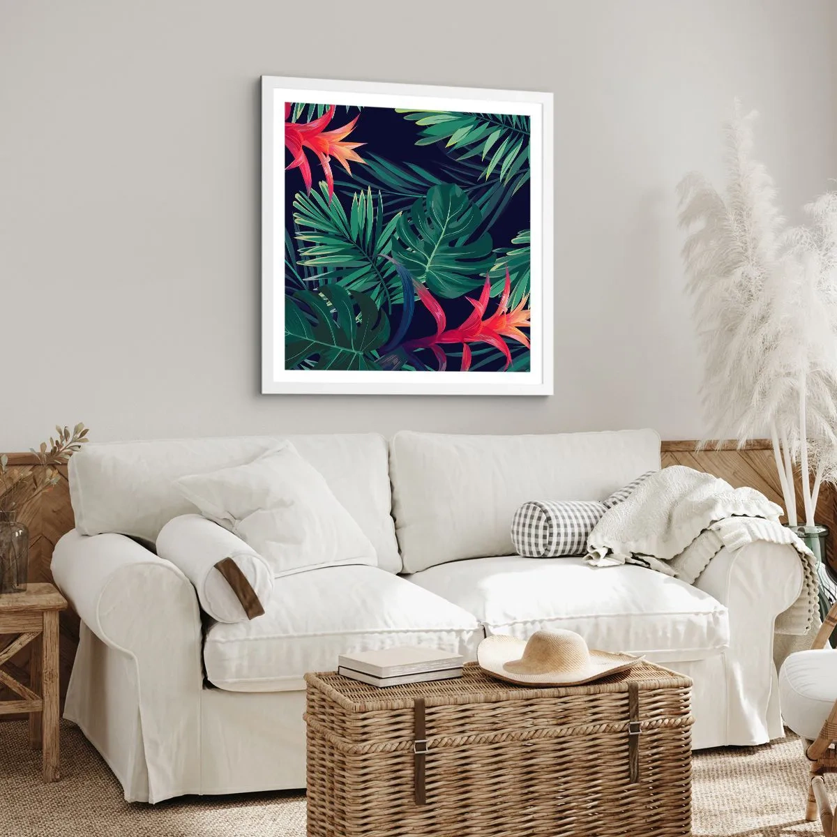 Poster in white frmae - Burn in Green - 40x40 cm