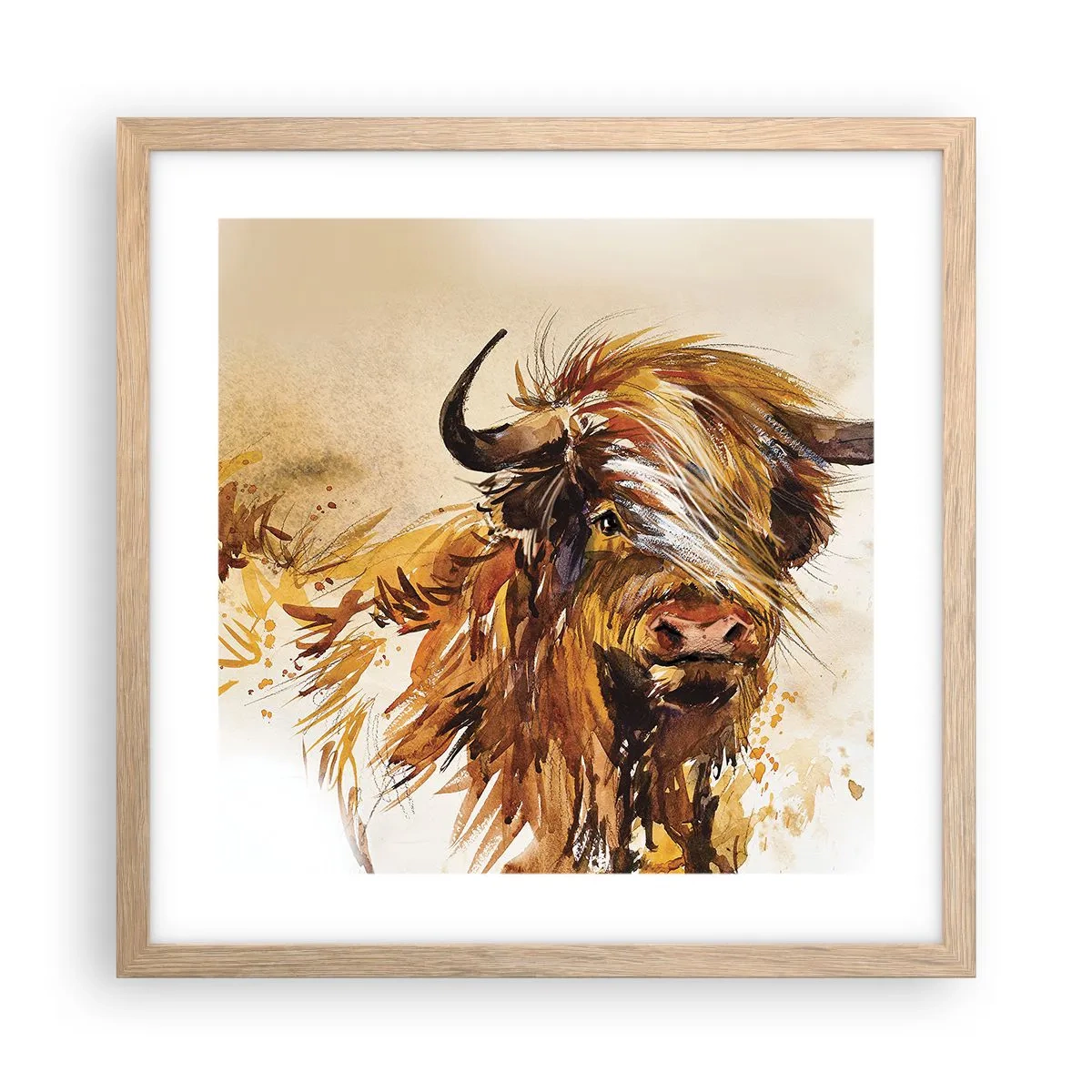 Poster in light oak frame - Pride of a Hunter - 40x40 cm