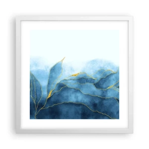 Poster in white frmae - Blue In Gold - 40x40 cm