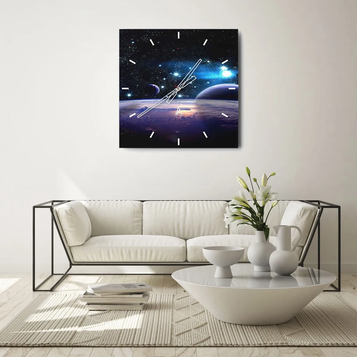 Wall clock - Clock on glass - Still Alone? - 40x40 cm