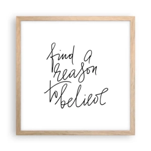 Poster in light oak frame - It Is Possible - 40x40 cm