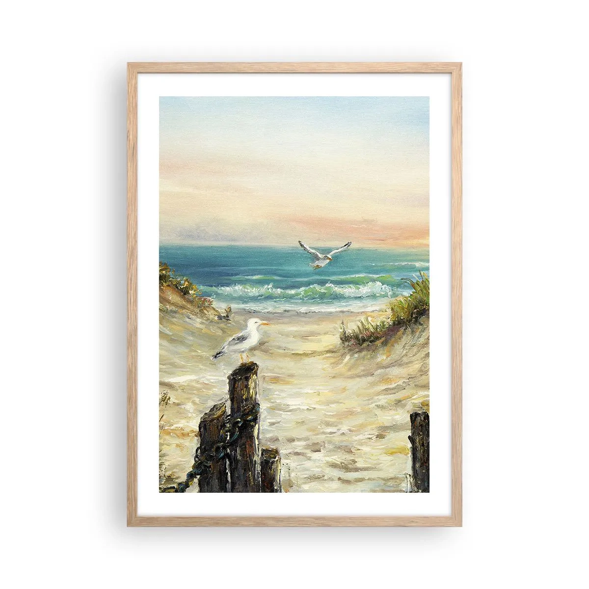 Poster in light oak frame - Airless Retreat - 50x70 cm
