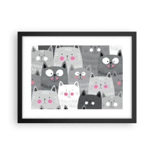 Poster in black frame - Cat's World - 40x30 cm