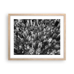 Poster in light oak frame - Higher and Higher - 50x40 cm