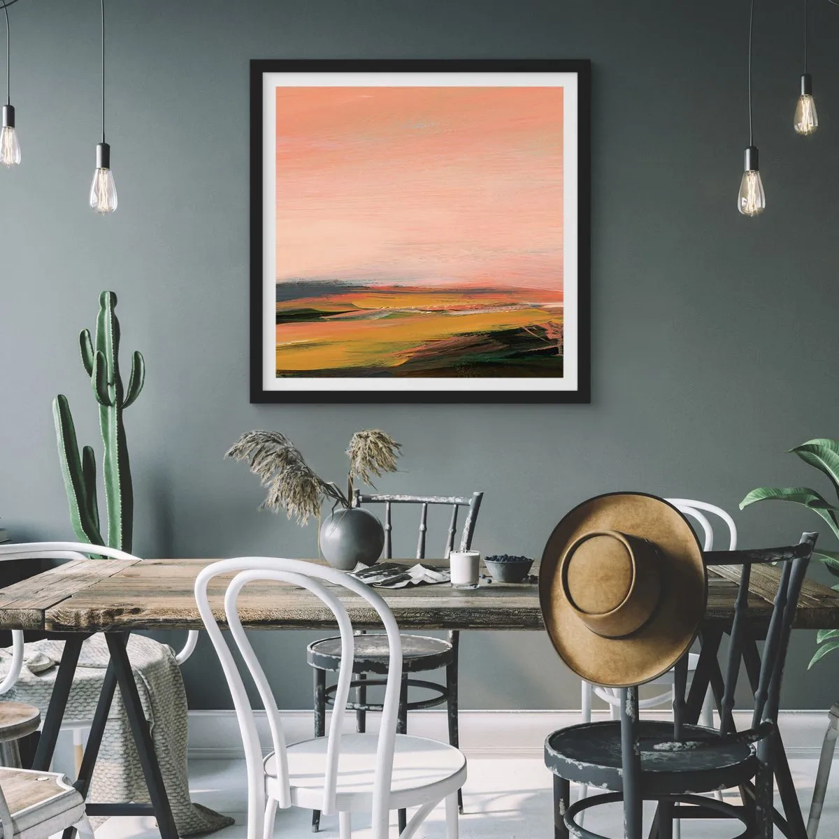 Poster in black frame - In Pink Tones - 50x50 cm