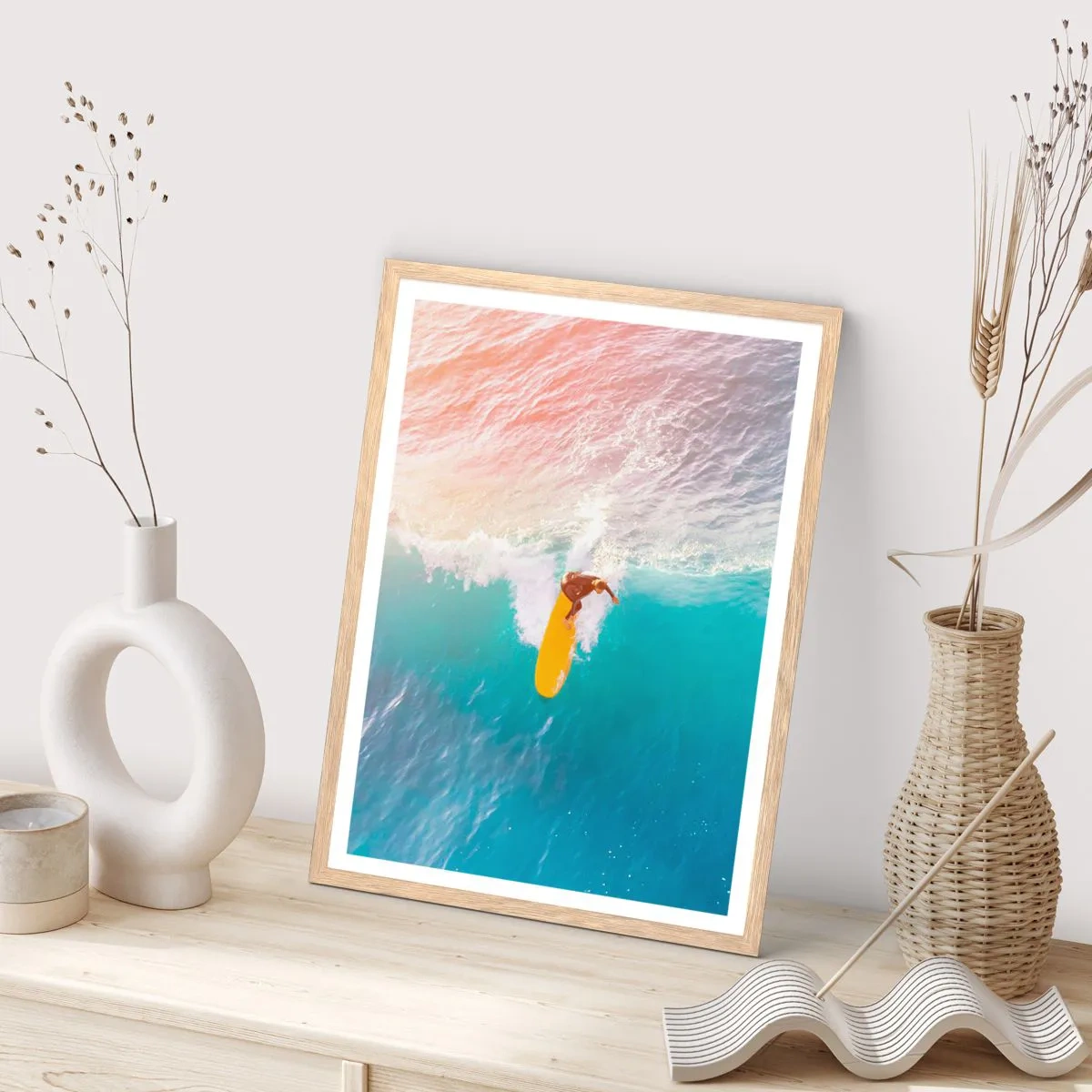 Poster in light oak frame - Ocean Rider - 70x100 cm