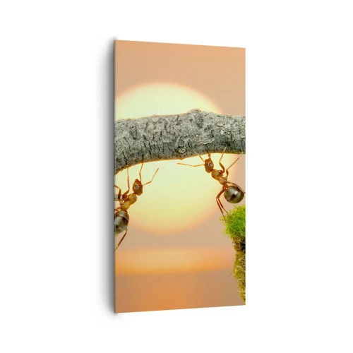 Canvas picture - Joyful, Mutual Work - 65x120 cm