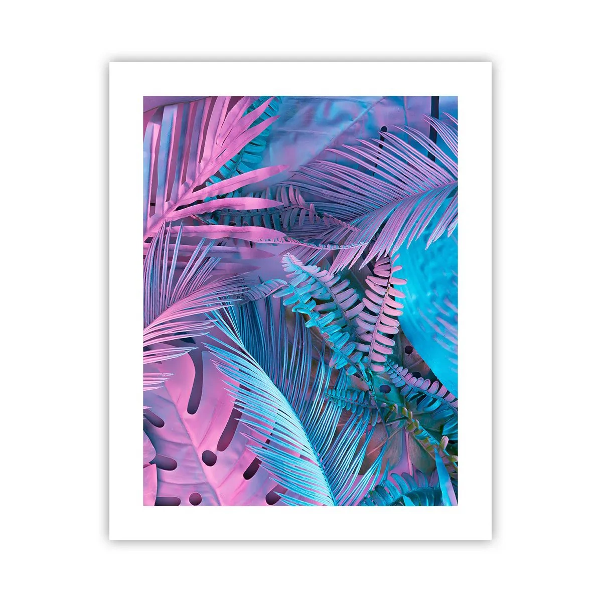 Poster - Tropics in Pink and Blue - 40x50 cm