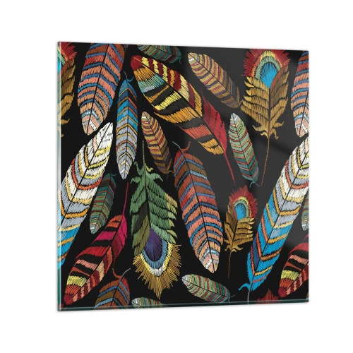 Glass picture - Bird Carnival - 40x40 cm