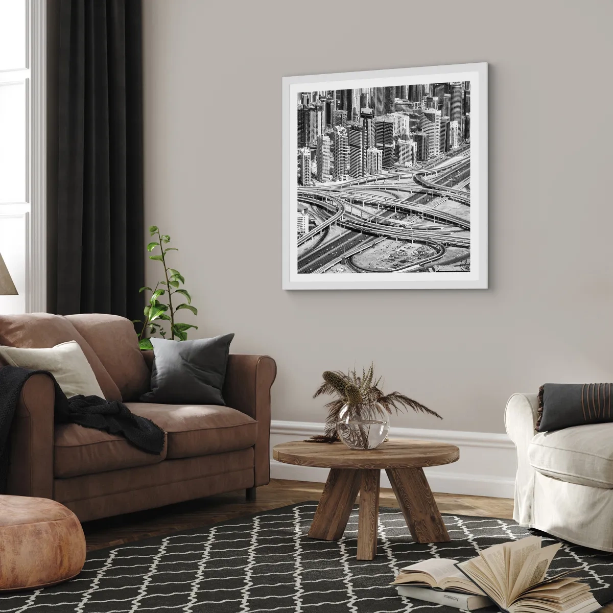 Poster in white frmae - Dubai - Impossible City - 40x40 cm