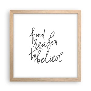 Poster in light oak frame - It Is Possible - 30x30 cm