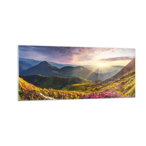 Glass picture - Freshness of Mountain Morning - 100x40 cm
