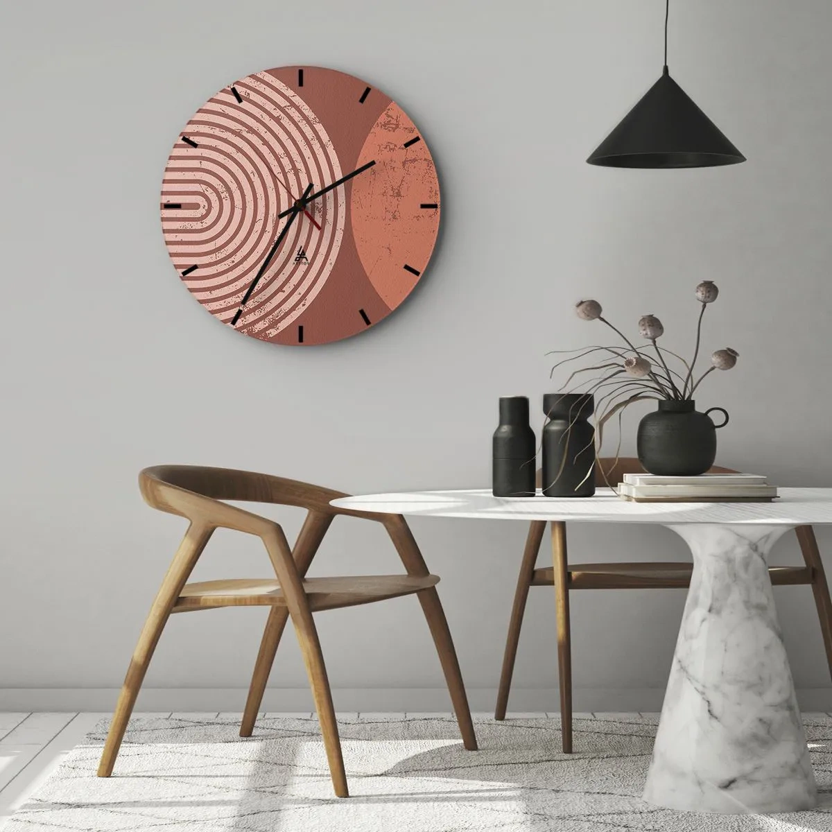 Wall clock - Clock on glass - Close Relationship - 30x30 cm