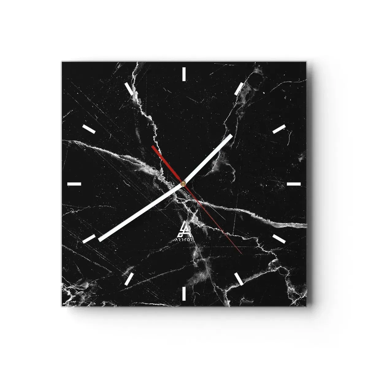 Wall clock - Clock on glass - The Secret Life of a Stone - 40x40 cm