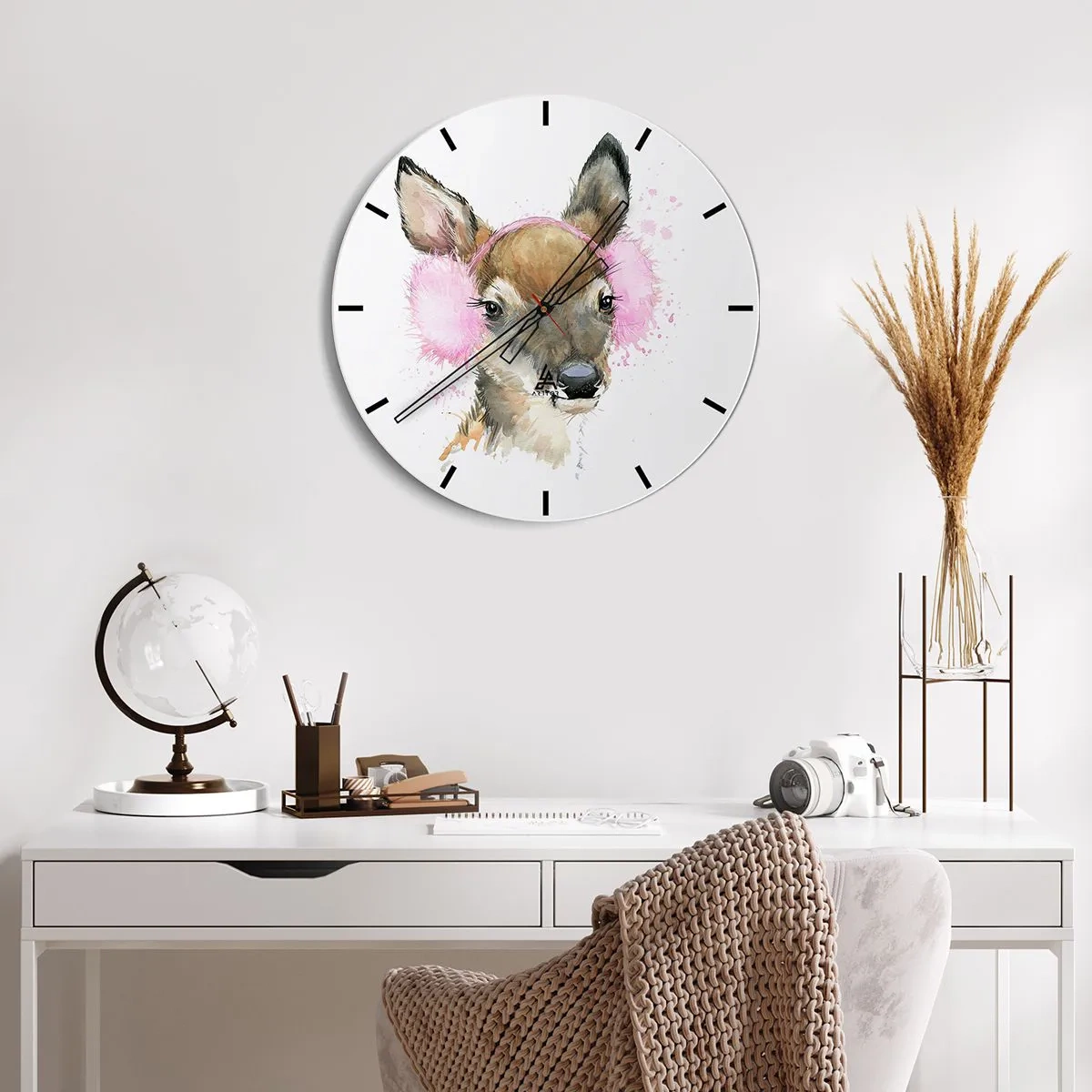 Wall clock - Clock on glass - Cold Doesn't Scare Us - 40x40 cm