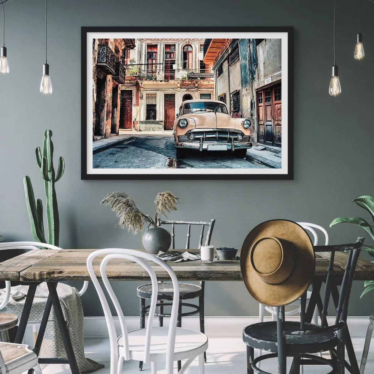 Poster in black frame - Siesta in Havana - 40x30 cm
