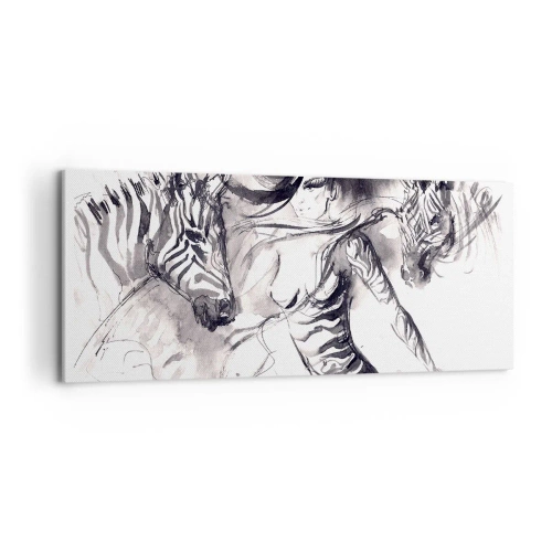 Canvas picture - Dancing With Zebras - 120x50 cm