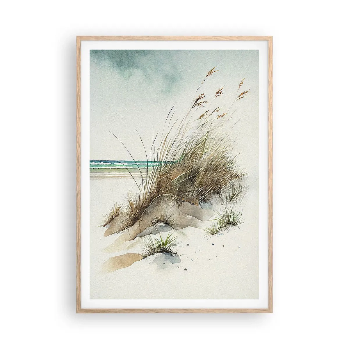 Poster in light oak frame - Wrapped by Sand - 70x100 cm