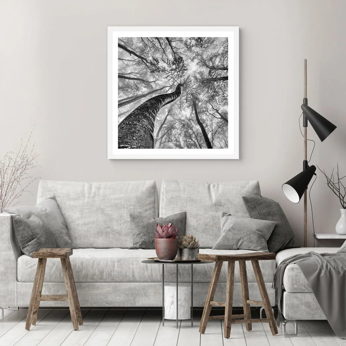 Poster in white frmae - Race for the Light - 50x50 cm