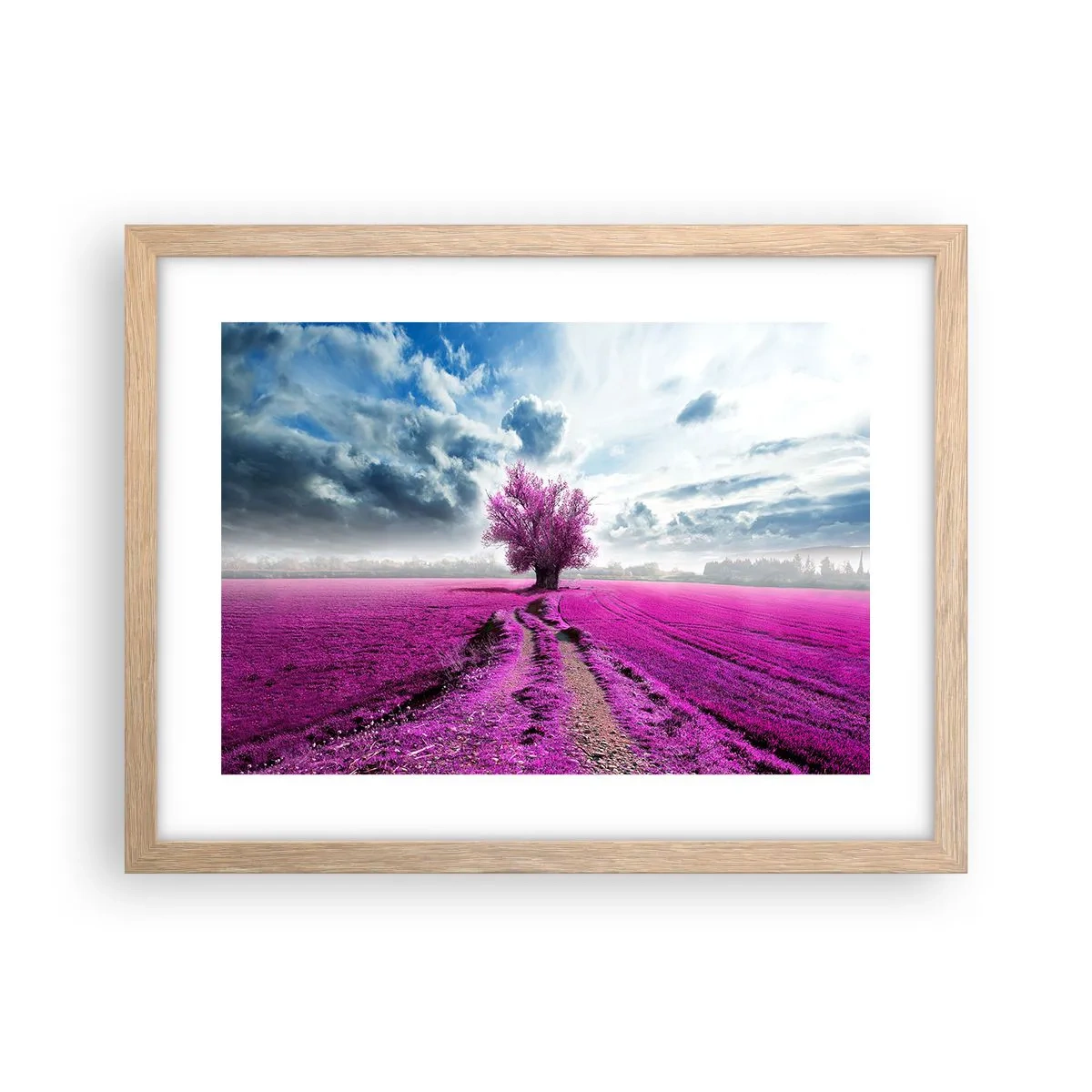 Poster in light oak frame - Heathland Charm - 40x30 cm