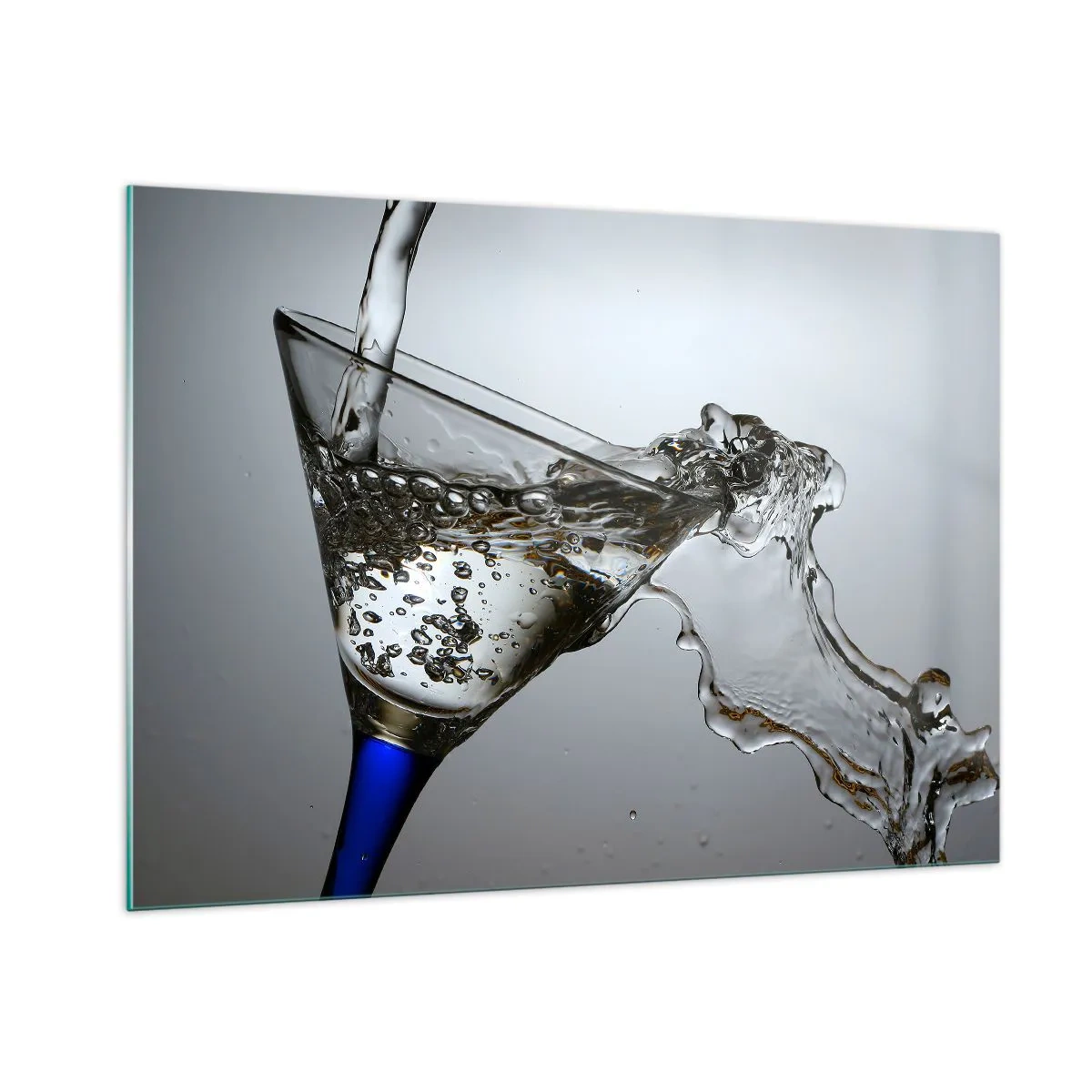 Glass picture - Crystal Clear Water in a Crystal Glass - 100x70 cm