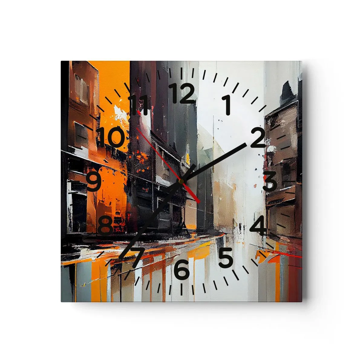 Wall clock - Clock on glass - Rainy Day - 40x40 cm