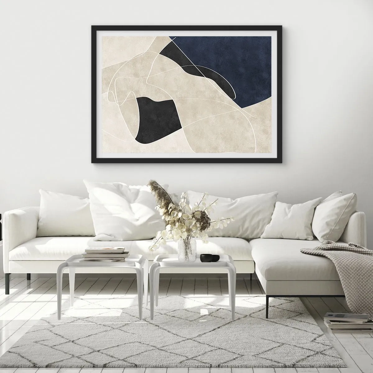 Poster in black frame - Abstract Composition - Contrast of Colours - 70x50 cm