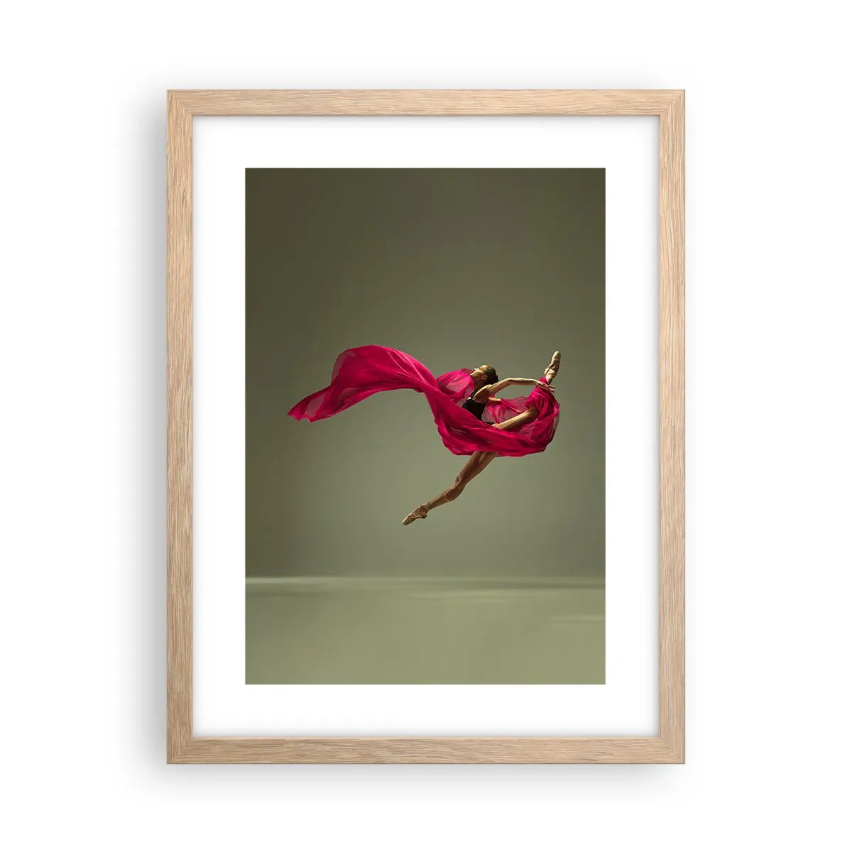 Poster in light oak frame - Dancing Flame - 30x40 cm