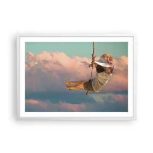 Poster in white frmae - Fun in the Clouds - 70x50 cm