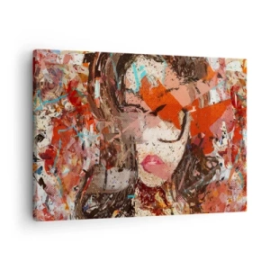 Canvas picture - Abstract portrait of a woman in intense colors - 70x50cm - No One Knows You Really - Modern wall decoration for the living room and bedroom ARTTOR
